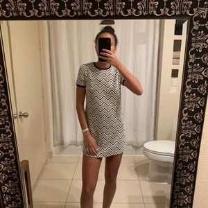 70s Chevron shift dress